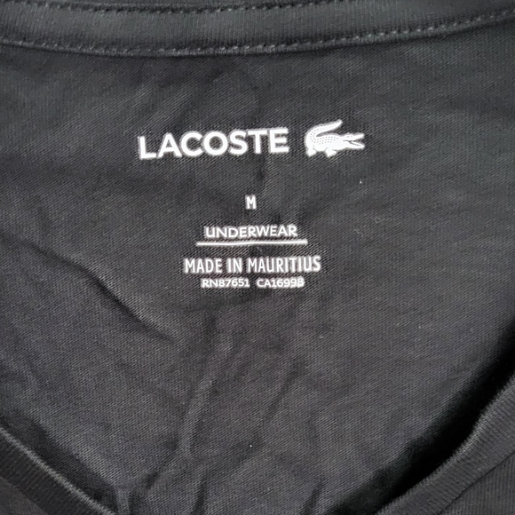 Lacoste Men's NIB Black 3ct V-Neck Slim Fit Undershirt Set Size Medium (38-40) - Picture 4 of 15